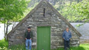 Posing for the shot in front of the boathouse on Glanmore lake